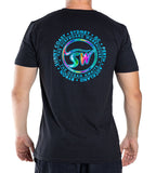 RAINBOW SURFBOARD WAREHOUSE T-SHIRT - BLACK